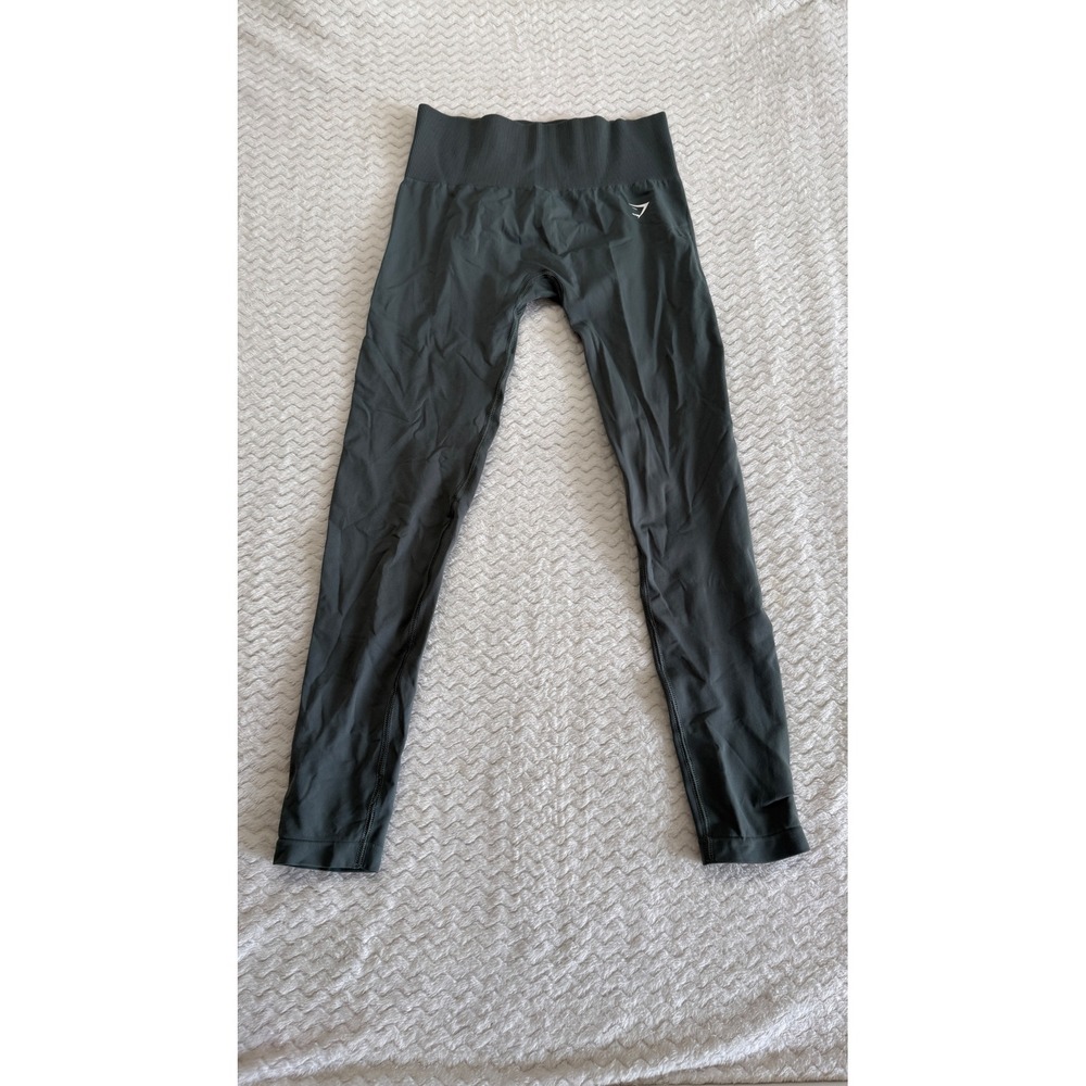 Gymshark Vital Seamless High Waisted Leggings Small Dark Green Grey B7A3L